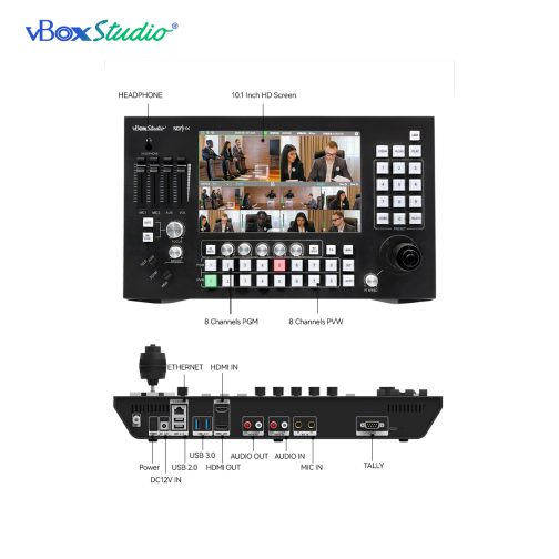 vBoxStudio® ViZion SP8 – 8 Channels NDI Switcher and PTZ Controller - Touch Screen - Image 3